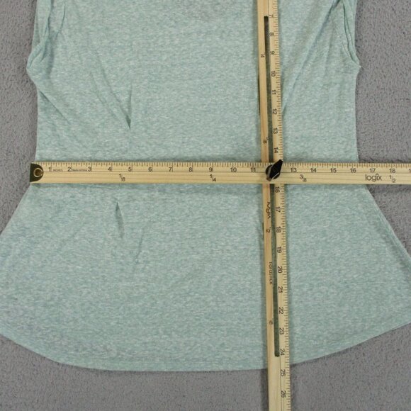 Rebecca Taylor Shirt Womens Large Green Peplum Knit Fitted Lightweight Sheer - Picture 10 of 11